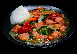 Produktbild Gebratenes Gemüse mit Lachs